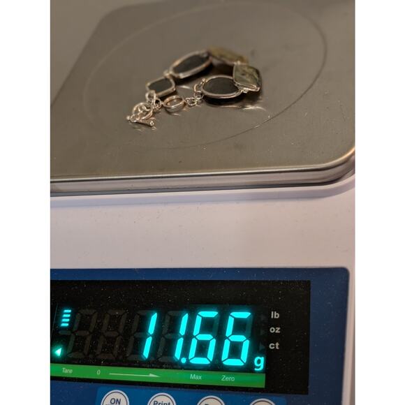 Sterling Silver Abalone Shell Toggle Bracelet - Picture 14 of 14